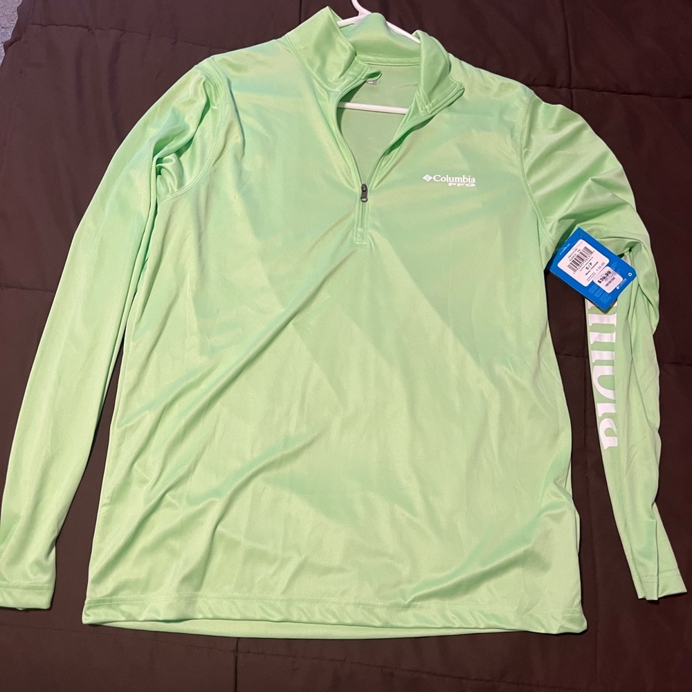 Columbia Heather Green Quarter-Zip Pullover